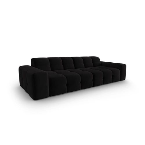 Canapé 4 Places En Tissu Velours Noir
