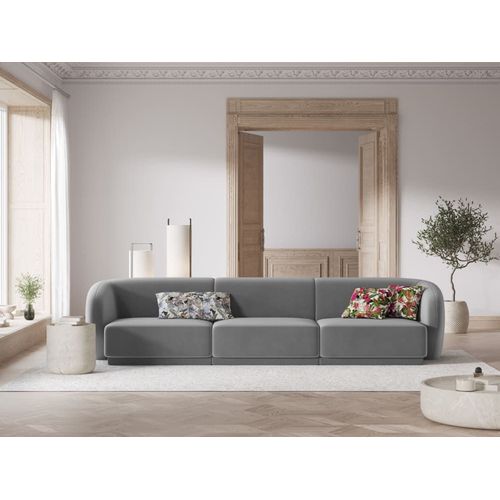 Canapé Modulable 3 Places En Velours Terracotta