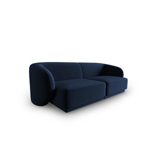 Canapé Modulable 2 Places En Velours Bleu Roi