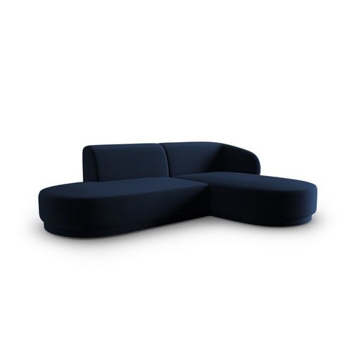 Canapé D'angle Droit Modulable 4 Places En Velours Bleu Roi