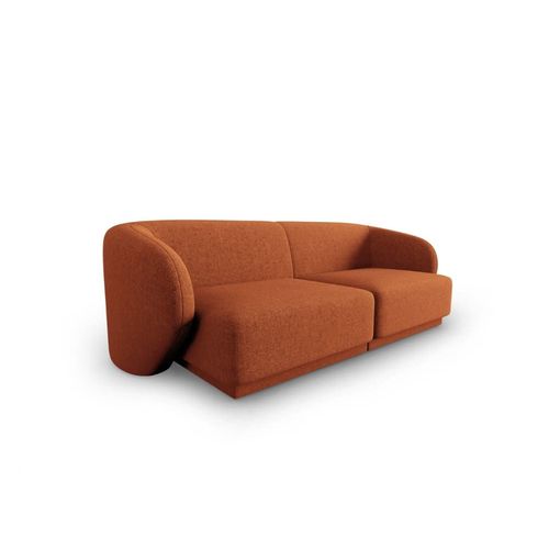 Canapé Modulable 2 Places En Tissu Chenille Terracotta
