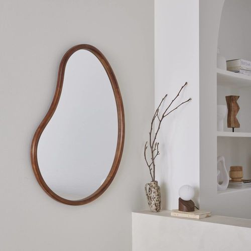 Miroir organique noyer en bois de sapin 95cm