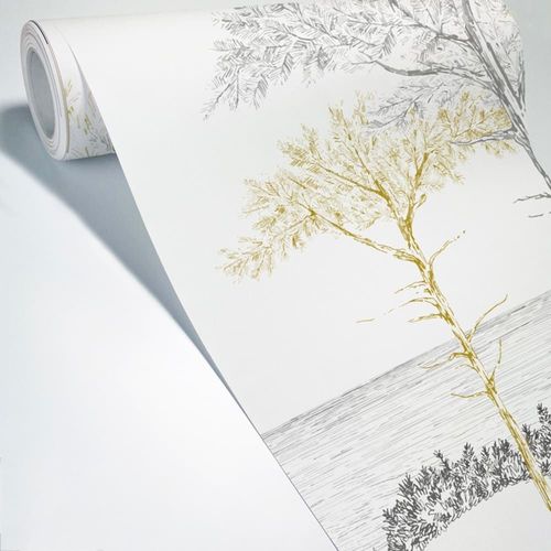 Papier peint panoramique - 7 lés : 336x270cm - Doré - 99DECO