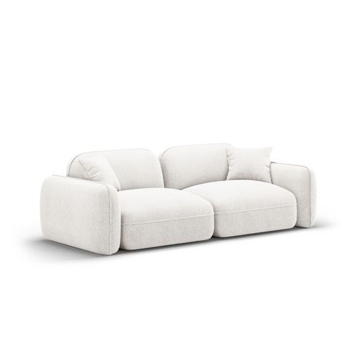 Canapé Modulable 3 Places En Velours Ivoire