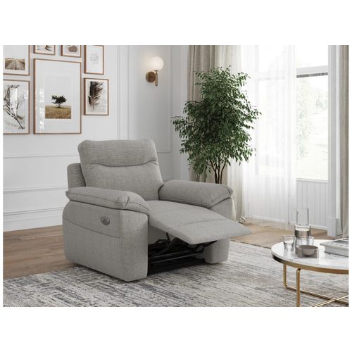 Fauteuil De Relaxation Électrique En Tissu Texturé 3d - Gris Clair