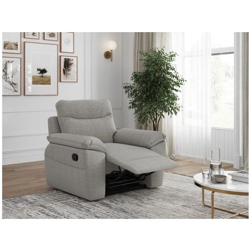 Fauteuil De Relaxation Manuel En Tissu Texturé 3d - Gris Clair