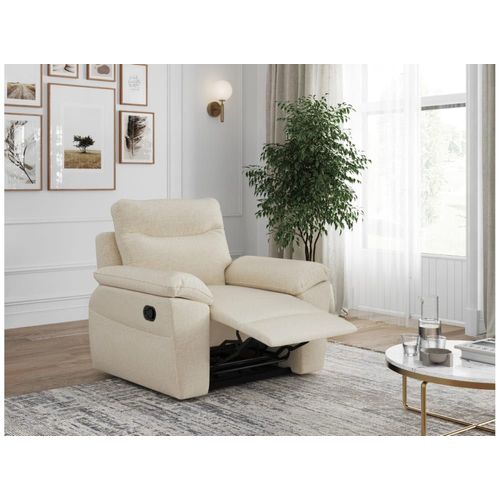 Fauteuil De Relaxation Manuel En Tissu - Beige