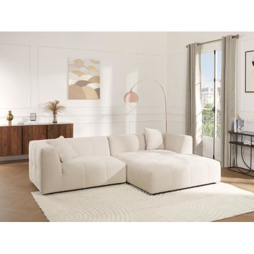 Canapé D'angle Velours 5 Places Beige