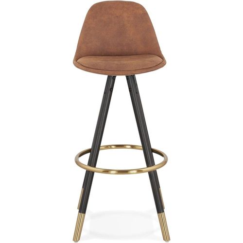 Tabouret De Bar Tissu Marron H. Assise 75 Cm Rembourré