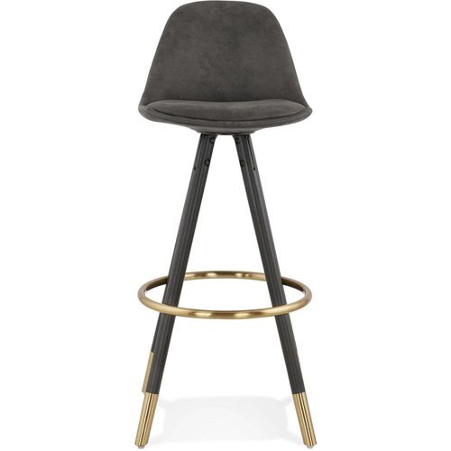 Tabouret De Bar Tissu Gris H. Assise 75 Cm Rembourré