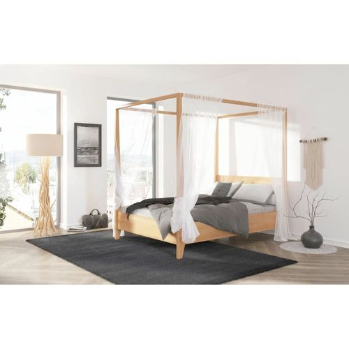 Lit Baldaquin Canopee Hêtre Bois Bois Clair