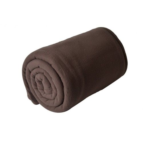 Couverture Polaire Grand Confort Polyester Marron Chocolat 240x260 Cm