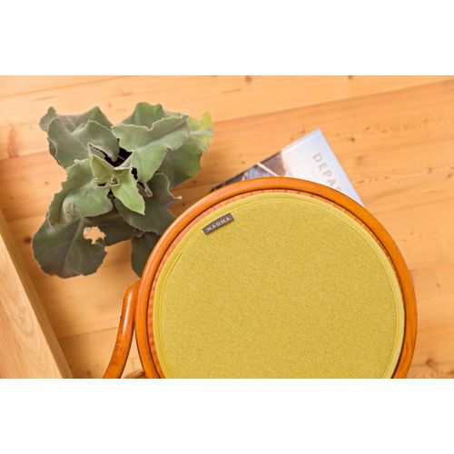 Galettes De Chaise Moutarde Imitation Feutre - Lot De 4 - Ø 35cm