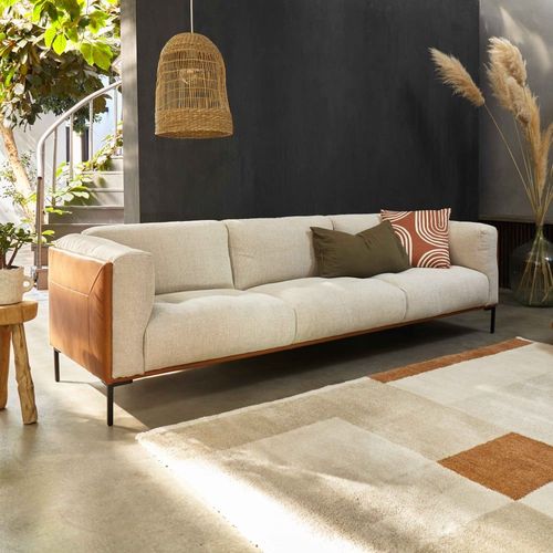 Tapis Rectangulaire Motif Graphique À Poils Courts 120 X 170 Cm