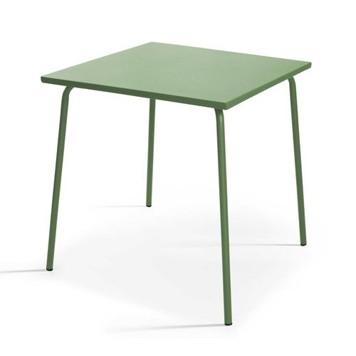 Ensemble Table De Jardin Carrée Et 2 Chaises Bistrot Vert Cactus