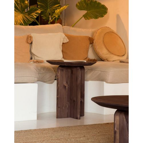 Table D'appoint En Bois De Sapin Marron 50x45cm