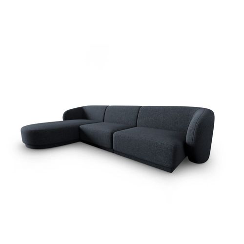 Canapé D'angle Gauche Modulable 4 Places Tissu Chenille Bleu