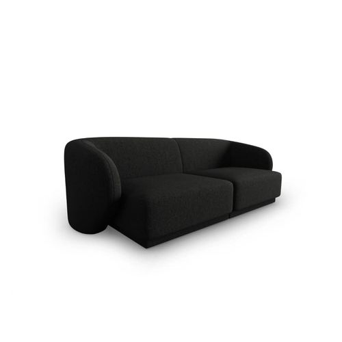 Canapé Modulable 2 Places En Tissu Chenille Noir