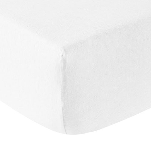 Drap Housse Lin Blanc 180x200 Cm