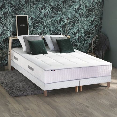 Ensemble matelas ressorts 7 zones sommier 2x90x200