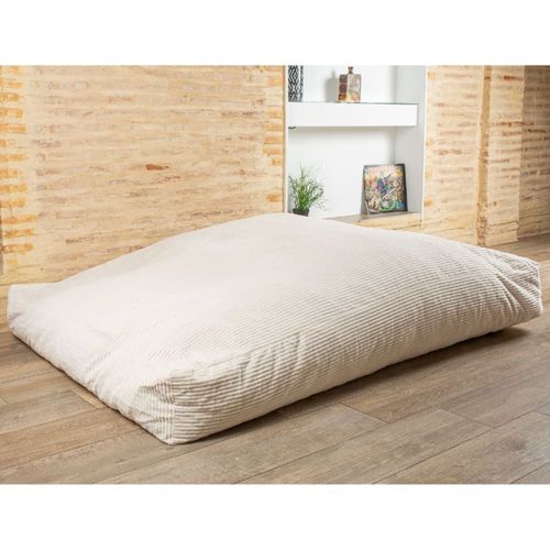Pouf Lit Convertible 2en1 Blanc Cassé