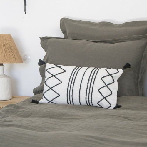 Housse De Coussin Coton Noir 50x30