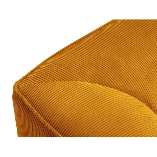 Canapé D'angle Droit 5 Places En Tissu Velours Côtelé Jaune