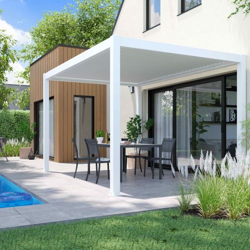 Pergola Bioclimatique Autoportée Blanche 3x4m