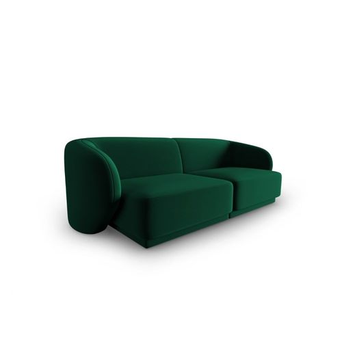 Canapé Modulable 2 Places En Velours Vert Bouteille