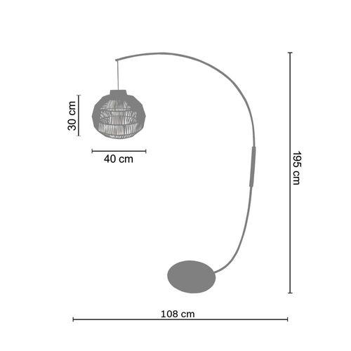 Lampadaire Tosel ,Métal,Rouge ,H195xd43xp110cm