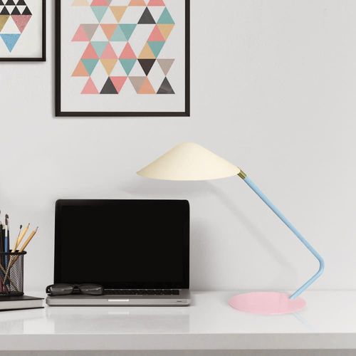 Lampe De Bureau Tosel ,Métal,Beige,H35xd20xp49cm