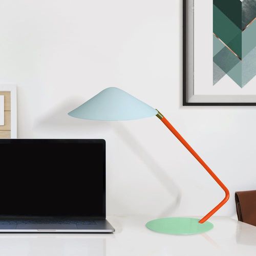 Lampe De Bureau Tosel ,Métal,Bleu,H35xd20xp49cm