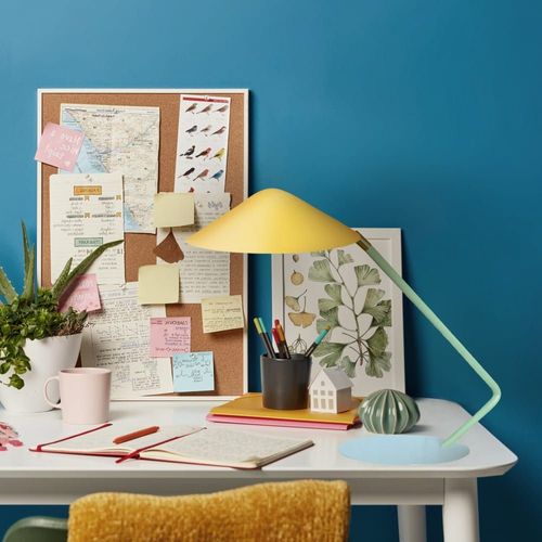 Lampe De Bureau Tosel ,Métal,Jaune ,H35xd20xp49cm
