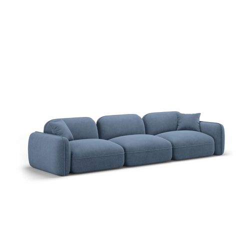 Canapé Modulable 4 Places En Velours Blue Jeans