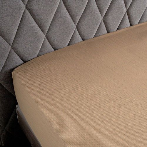 Drap Housse Satin Marron 140x200 Cm