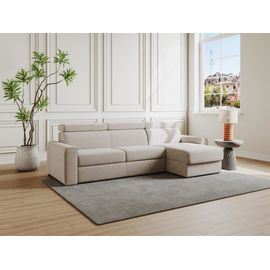 Canapé D'angle Velours 5 Places Beige