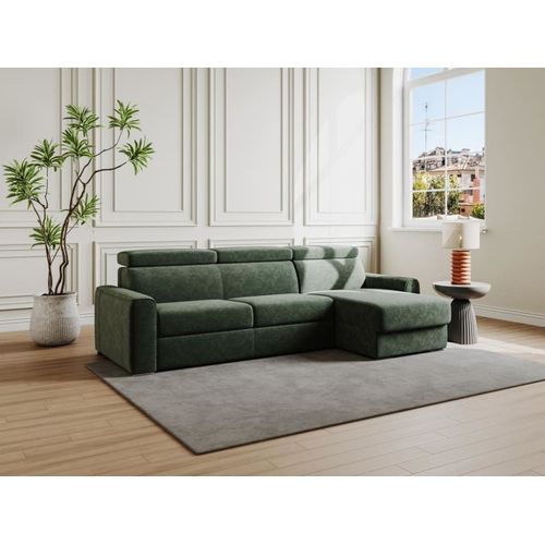 Canapé D'angle Velours 5 Places Vert