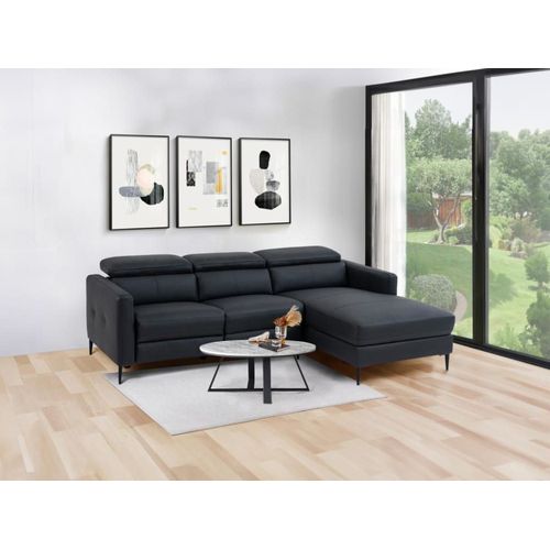 Canapé D'angle Cuir 4 Places Noir