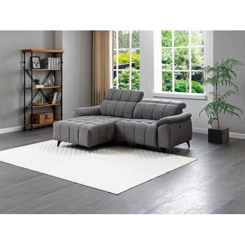 Canapé D'angle Tissu 4 Places Gris