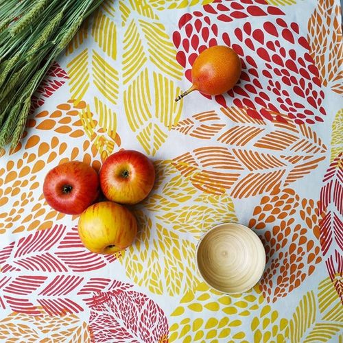 Nappe Coton Enduit Jaune Carrée 160 X 160 Cm