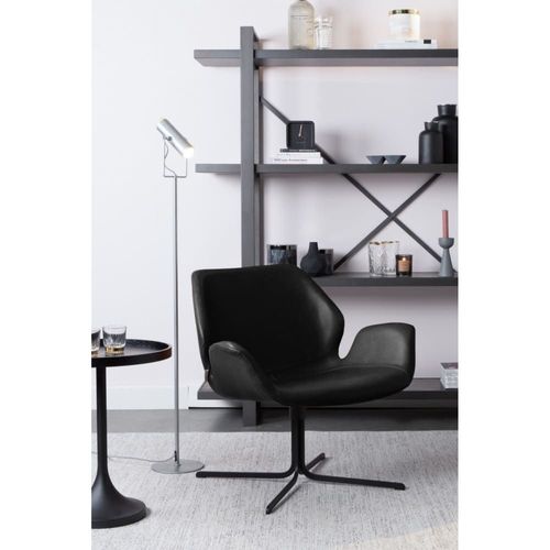 Fauteuil Rotatif En Simili Cuir Vintage Noir