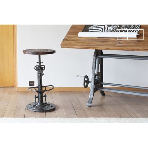 Tabouret Haut En Bois Marron