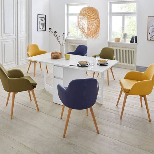 Table À Manger Pliable 2 Personnes En Bois - Blanc