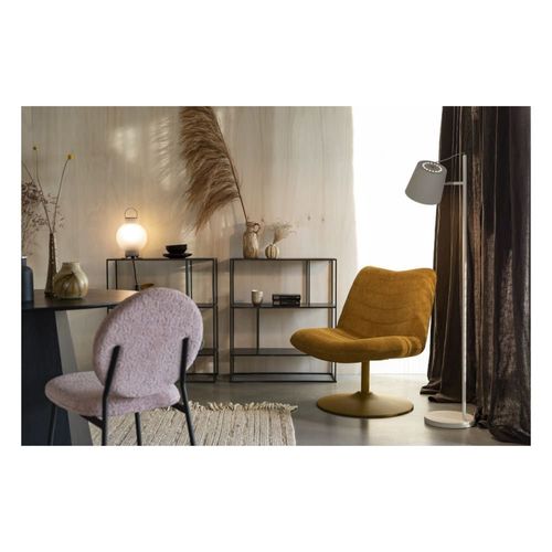 Fauteuil Lounge En Velours Doux Jaune