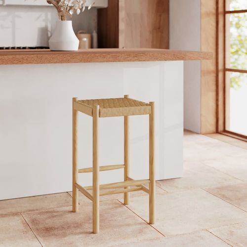 Tabouret Pour Îlot Central 65 Cm En Tressage Et Bois