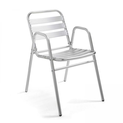 Table De Jardin Carrée En Aluminium Et 4 Fauteuils