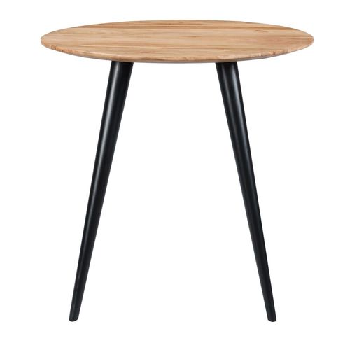 Table Ronde 2 Personnes En Acacia Et Pieds En Métal D80 Cm