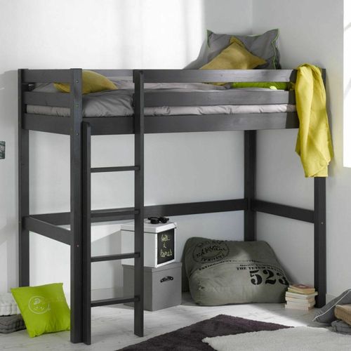 Pack Lit Mezzanine Avec Matelas Bois Massif Blanc 90x190 Cm