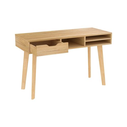 Bureau 1 Tiroir Et 3 Niches En Bois Clair
