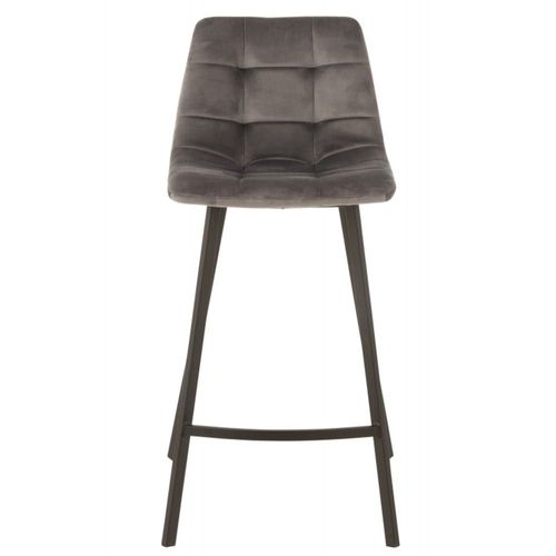 Chaise De Bar Métal Et Textile Gris H95cm